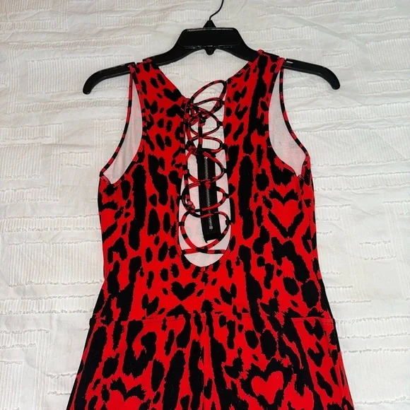 Bebe Red Leopard Romper - Picture 4 of 4